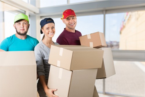 Removal team preparing a home move in Lee