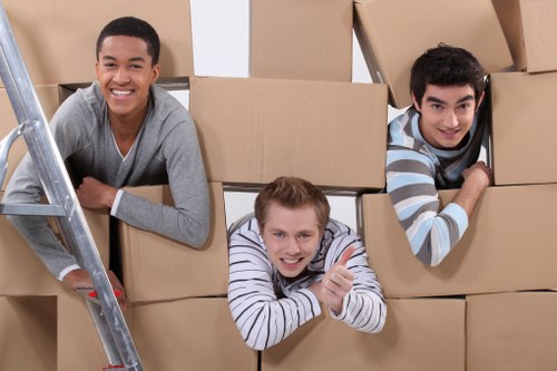 Packed boxes and household items ready for truck hire