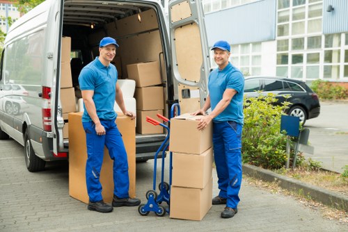 Low-carbon removal van operating on a city street